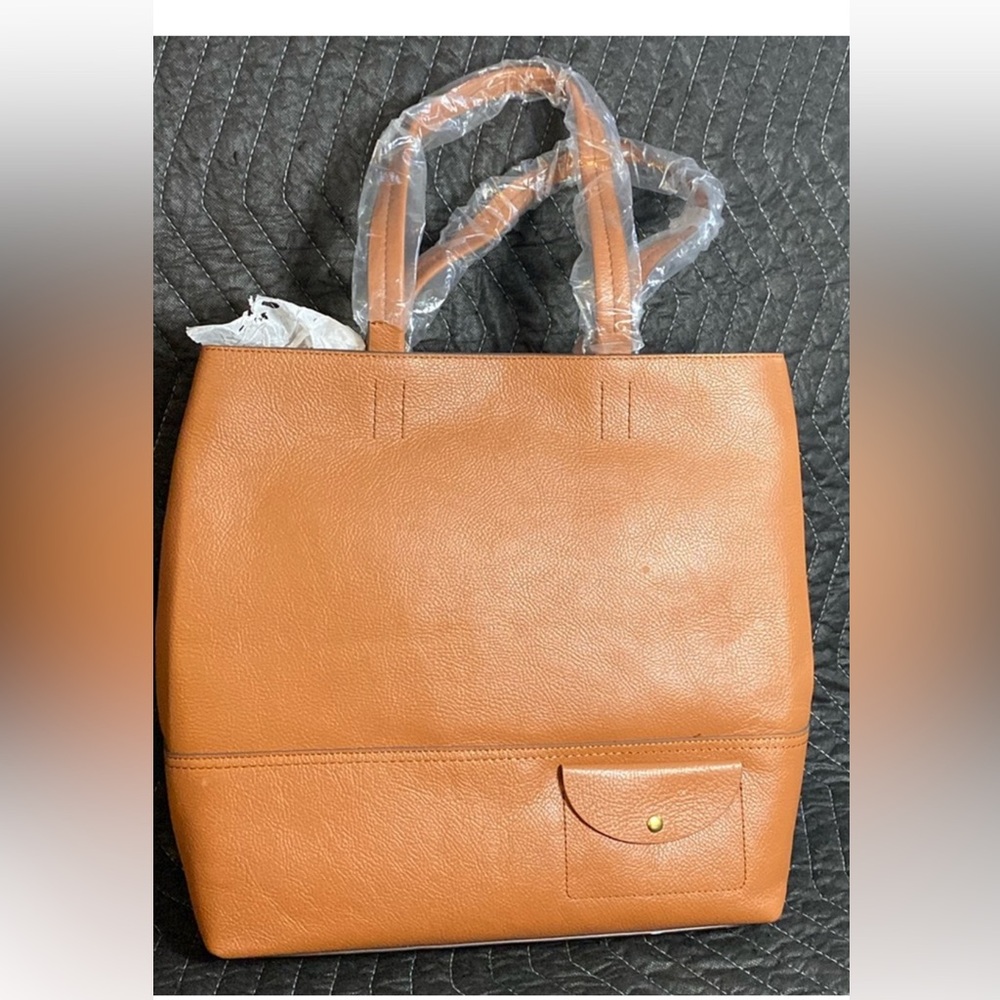NWT J Crew All-Day leather tote brown large